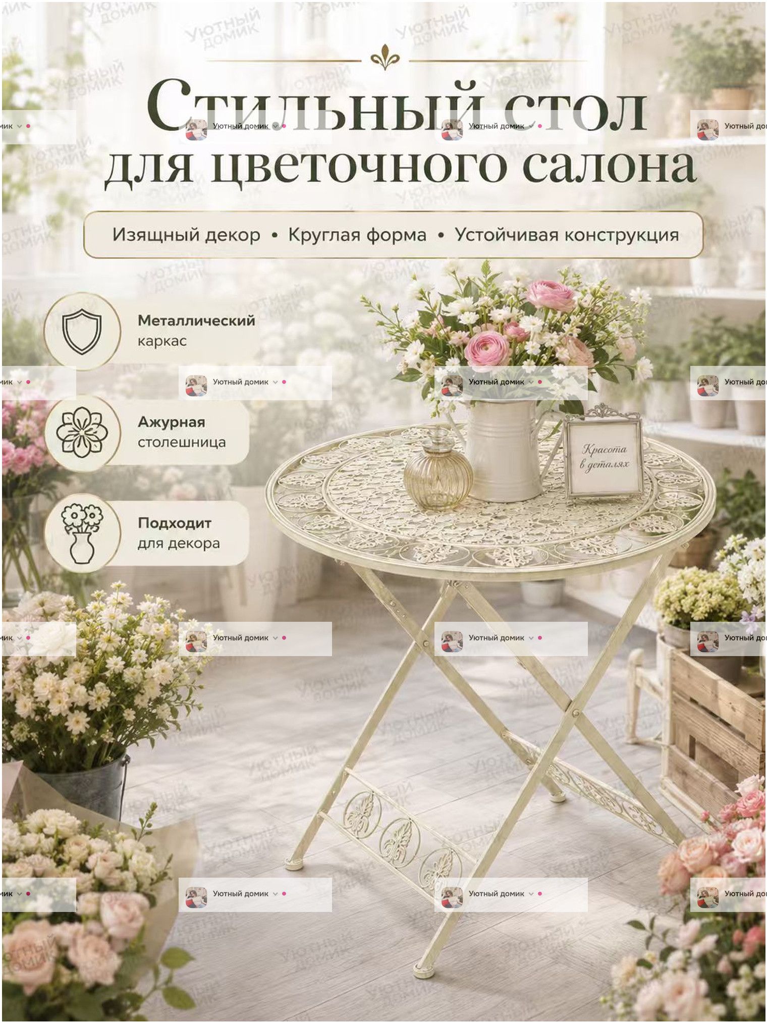 Садовый стол 70х40х73 см