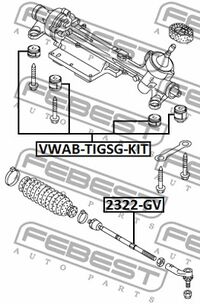 Сайлентблок Рулевой Рейки (Комплект) (FEBEST VWAB-TIGSG-KIT)