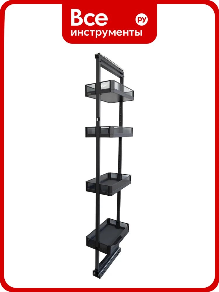 Высокая бутылочница Mebax Premium Line, выдвижной фасад, 450 мм, серый 56224500 00-00003517