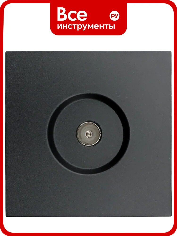 Розетка ТВ Lezard ZIMA проходная, черный бархат 704-4288-129