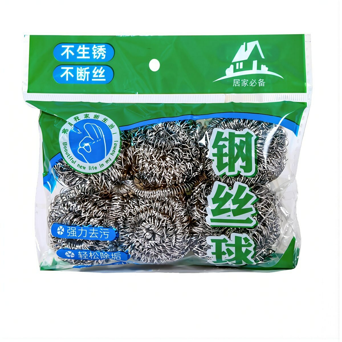 Для повседневной уборки на кухне стальная мочалка из нержавеющей проволоки не ржавеет при контакте с водой