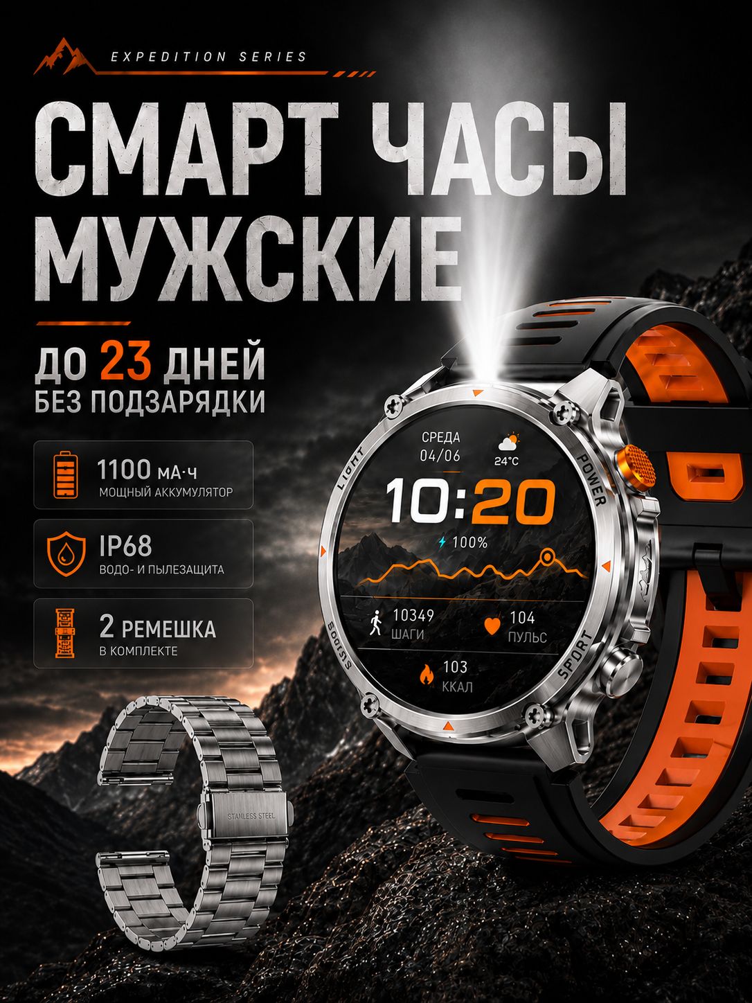 BESTTIME Смарт-часы, 43mm, Серые