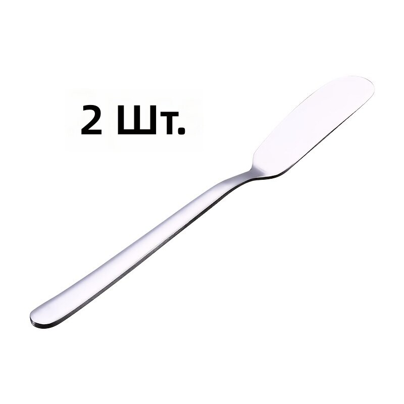 Кондитерский шпатель для масла и джема из нержавеющей стали с длинной ручкой, 2 шт.