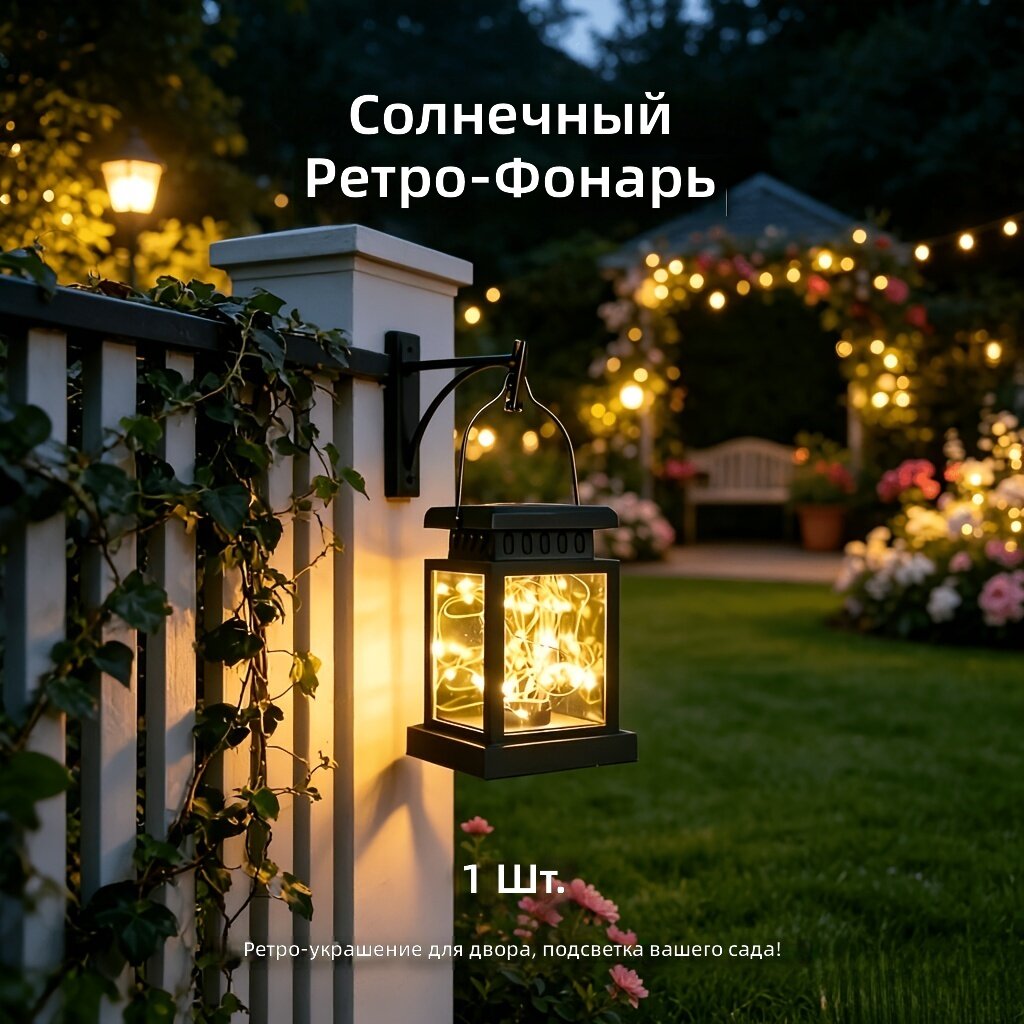 Солнечная садовая гирлянда на 30 светодиодов, ретро стиль, теплый свет, защита IPX4, для балкона, террасы, кемпинга и праздников