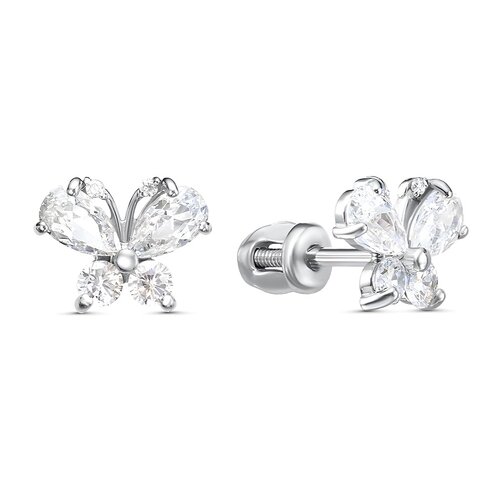 фото Серьги яхонт, серебро, 925 проба, фианит