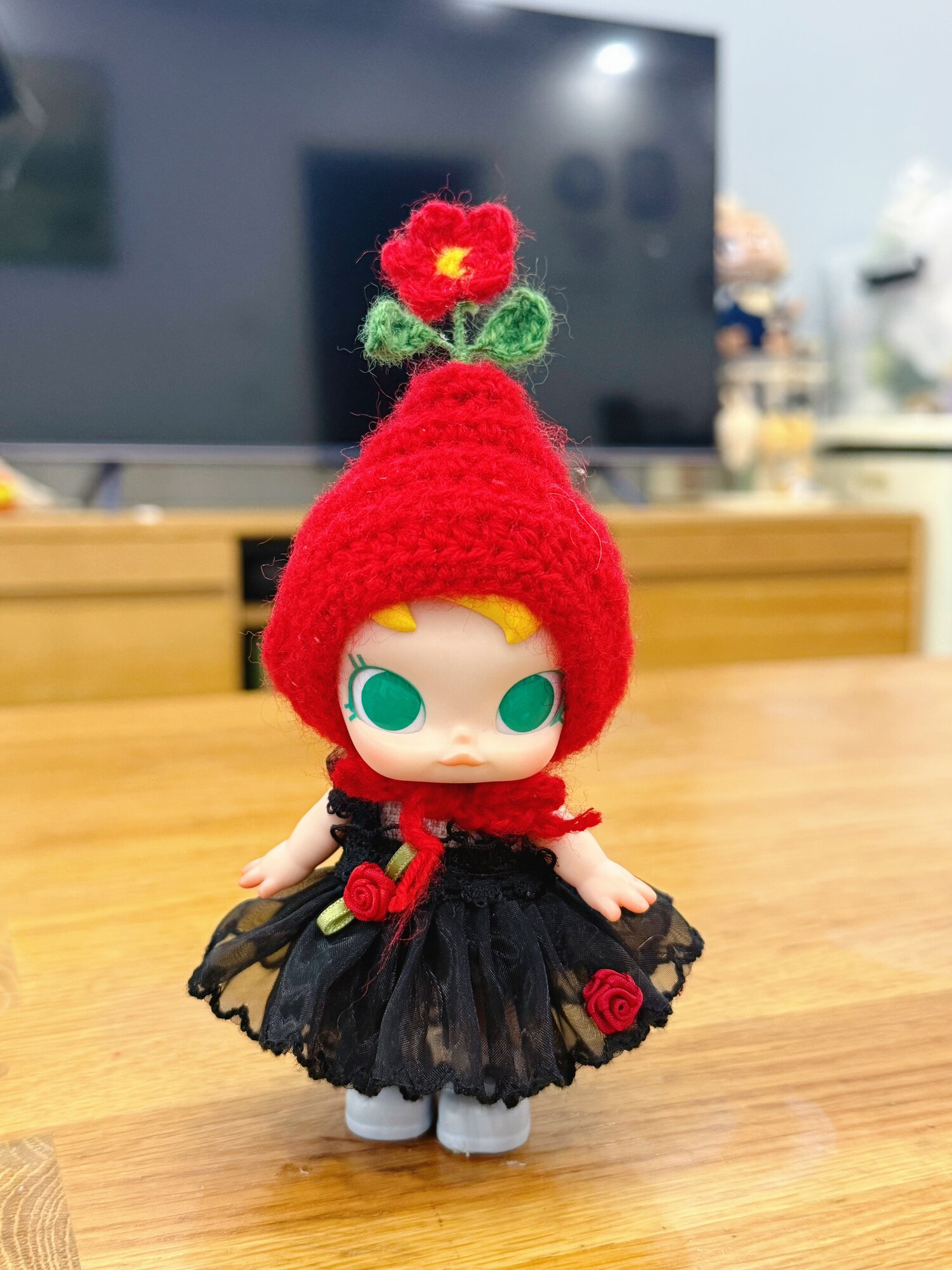 Baby Molly 10 см зимняя розовая юбка и шапочка брелок-подвеска для детей, коллекционная фигурка