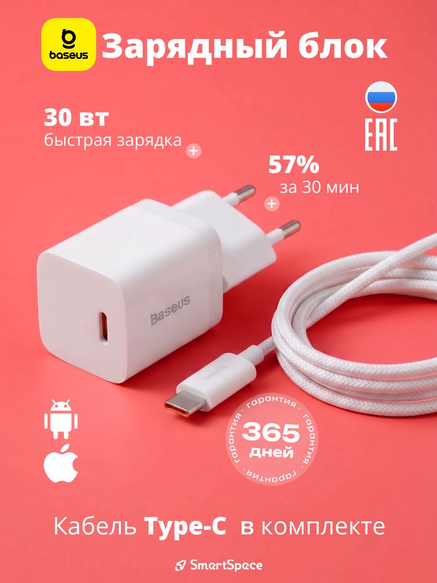 Сетевое зарядное устройство Baseus