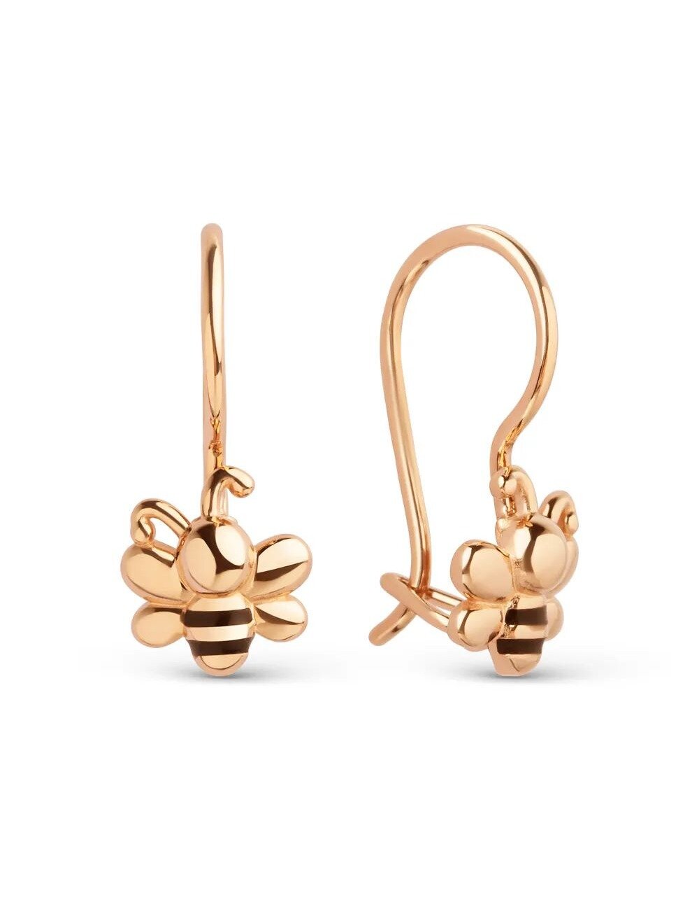 Серьги красное золото, 375 проба, эмаль