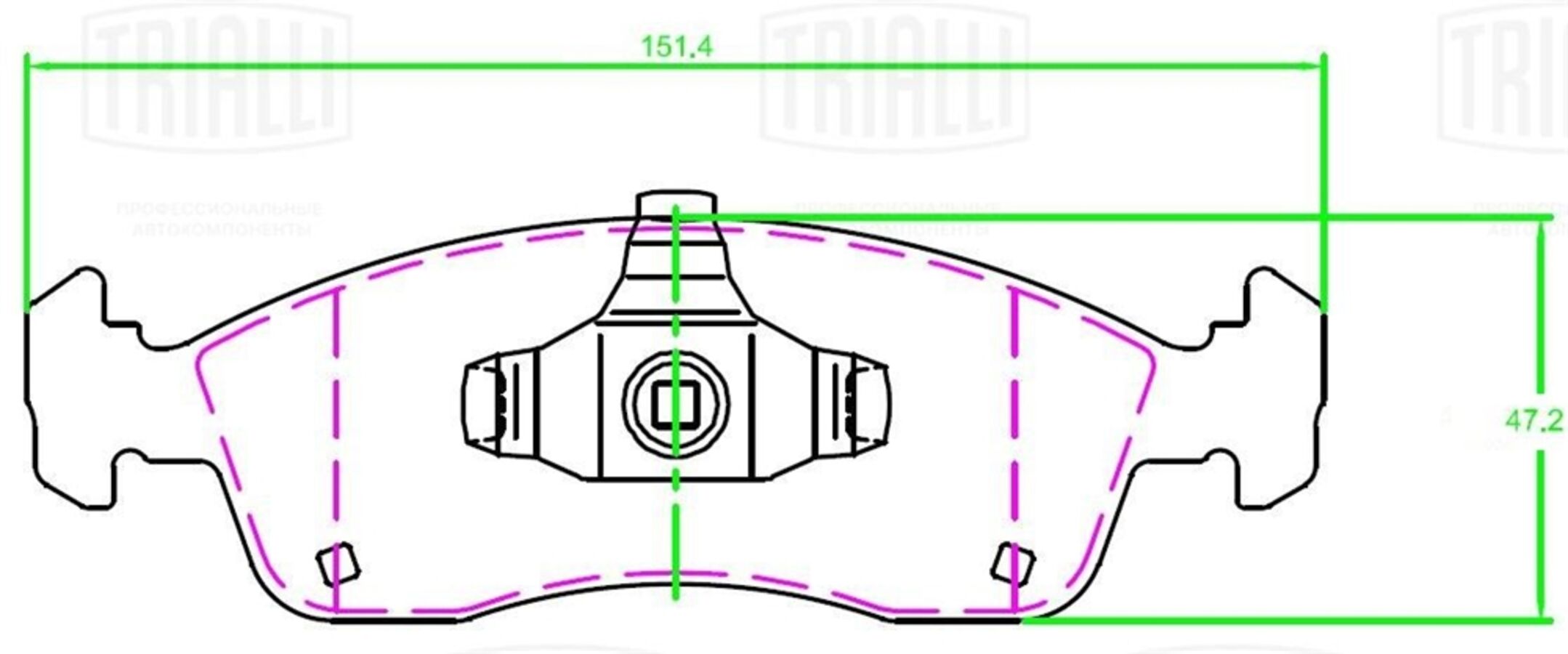Колодки Тормозные Передние Для А/М Chevrolet Cobalt (13-) (А/М Без Abs) (Pf 0818) (TRIALLI PF0818)