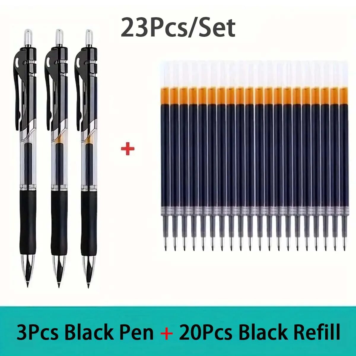 Набор шариковых ручек 23 шт, черные/красные/синие Черный, Black-23pcs