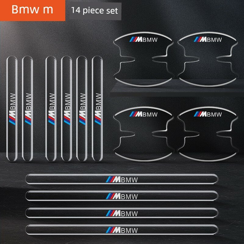 BMW M Белый Логотип Прозрачный SL Дрип Глюк Защитная Пленка для Полного Автомобиля - 10 шт + 4 Расширенные 28 см