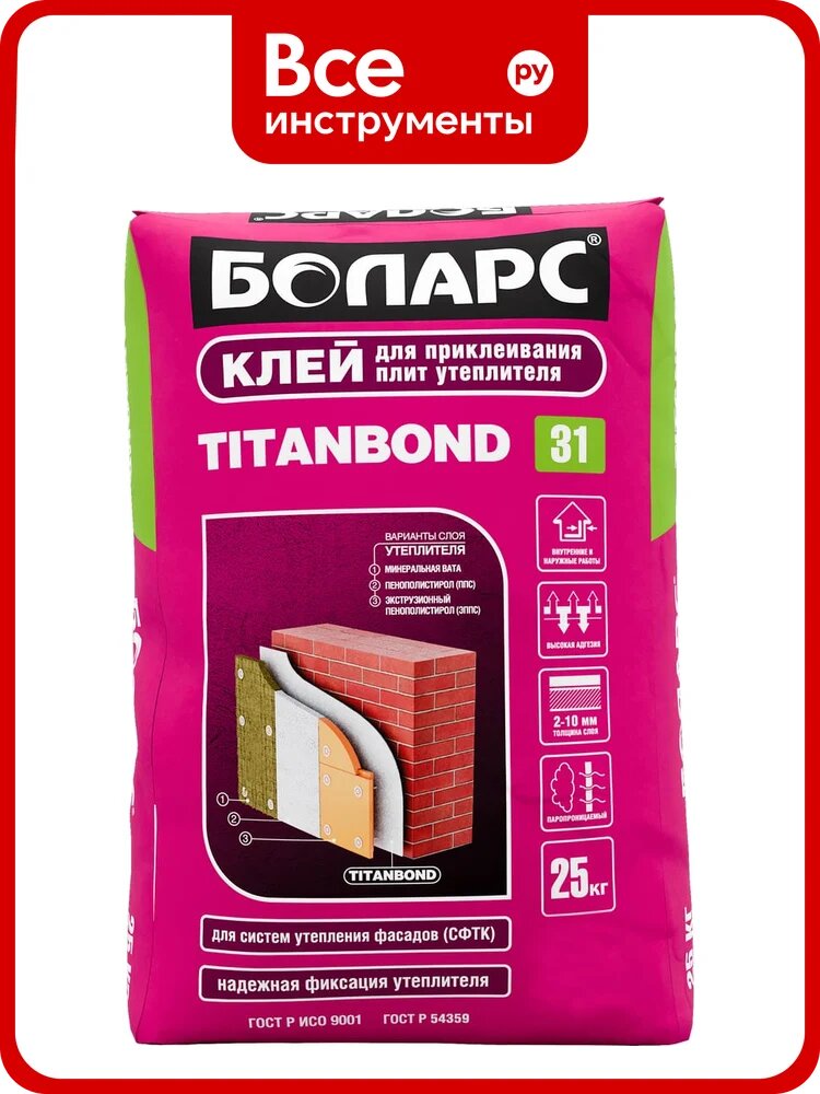 Клей боларс TITANBOND 25 кг 00000003725