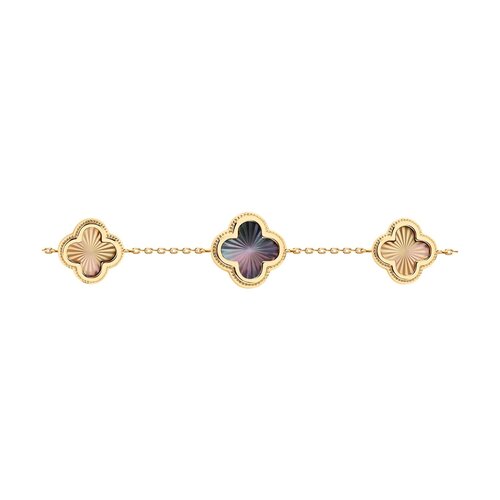 фото Браслет diamant online, серебро, 925 проба, перламутр, длина 17 см., мультиколор