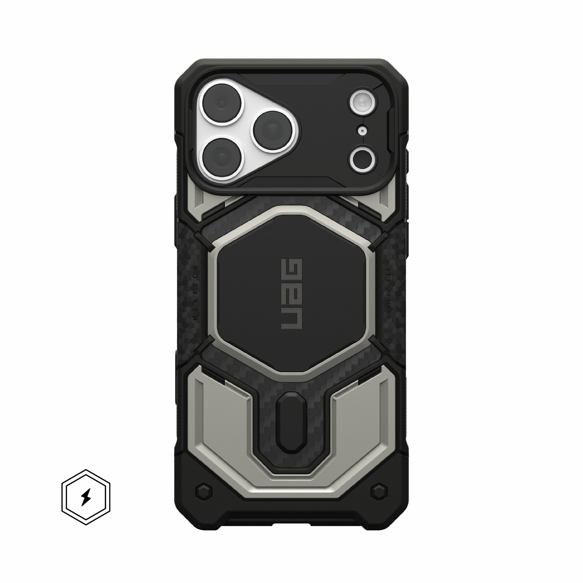 Чехол UAG Monarch Pro 2026 для iPhone 18 Pro Max / 17 Pro Max, титановый (Titanium) 114568113636, для 18 Про Макс / 17 Про Макс