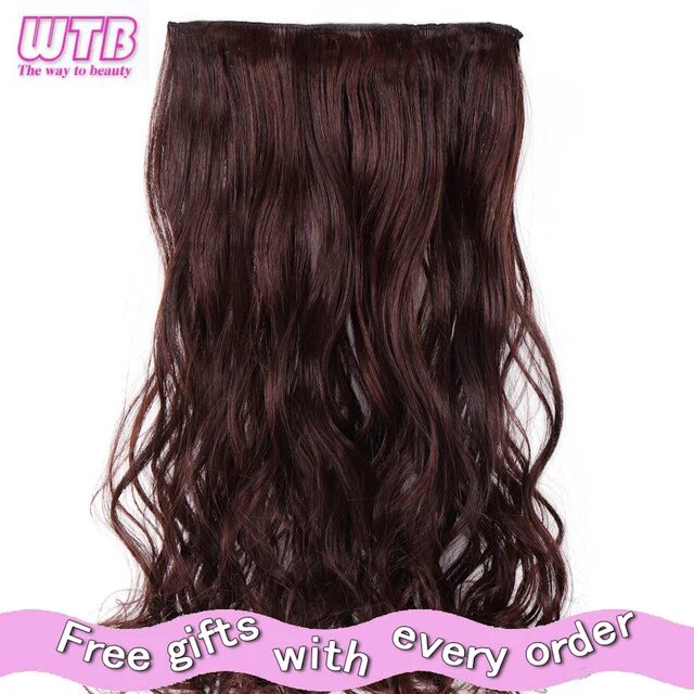 WTB Синтетические пряди для наращивания волос 100 см черные 100CM, Dark Brown