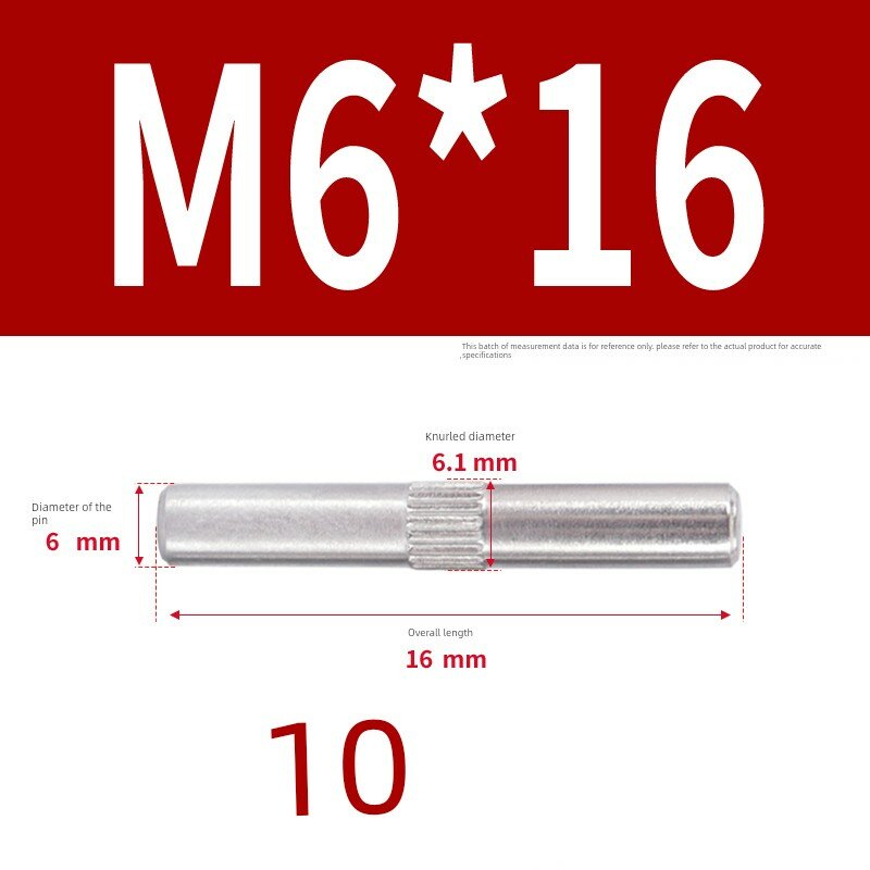 304 нержавеющая сталь фрезерованная шпилька M6x16мм, 10 шт. промышленный крепеж