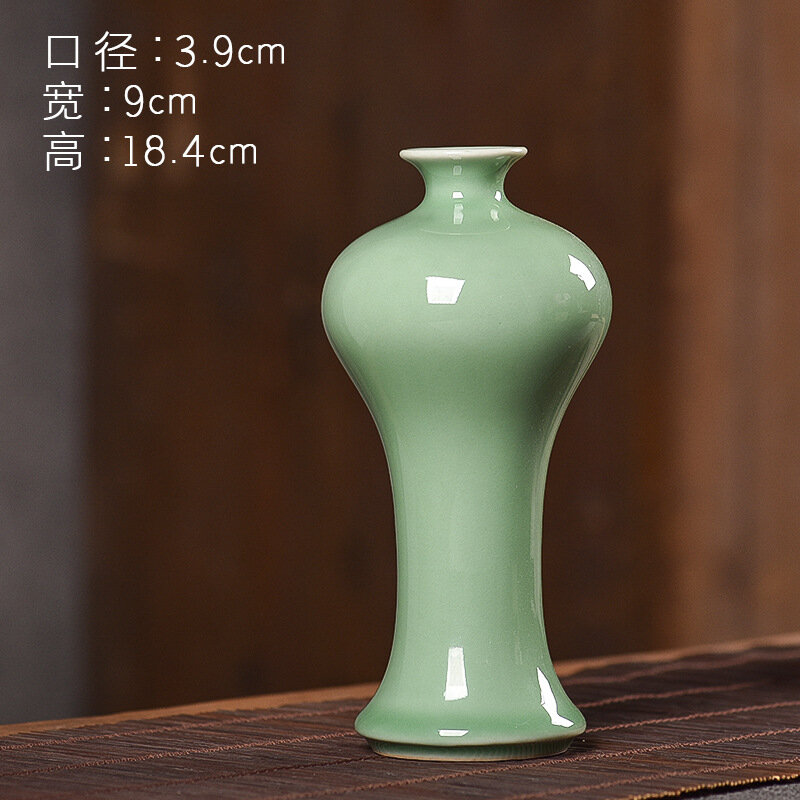 Креативная ваза и сосуд для цветов из селадона Longquan Средняя ваза для сливы Brother Kiln Plum Green