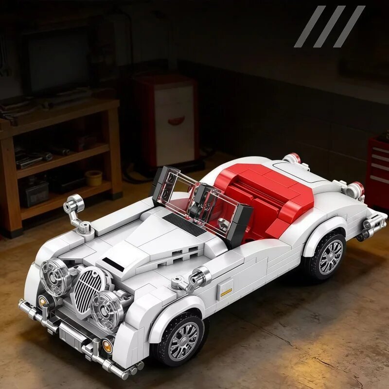 Классический ретро-автомобиль-кабриолет из конструктора для взрослых
