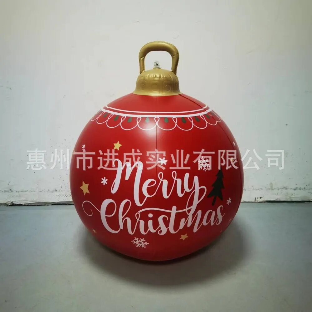 Надувной новогодний шар ПВХ, Красный Merry Christmas (сер.1805, новая)