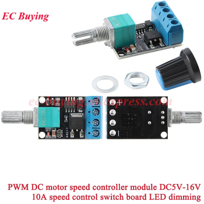 EC Buying ШИМ регулятор скорости двигателя 3А DC6V-28V 1pc, 10A DC 5V-16V
