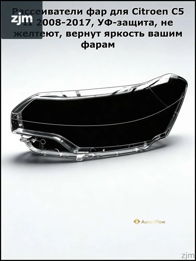 Ремкомплект фары, арт. Комплект рассеивателей передних фар из поликарбоната для Citroen C5 II 2008-2017, левый и правый, с УФ-защитой, не желтеет