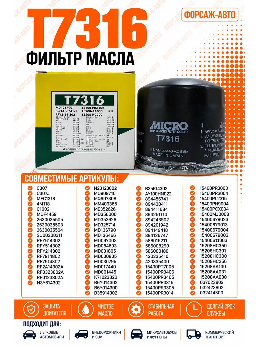 Фильтр масла T7316