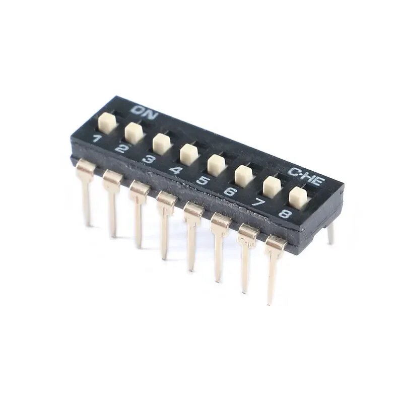 Переключатель SMT SMD DIP, 2.54мм, пластиковый, черный, с позолоченными контактами DIP 8P