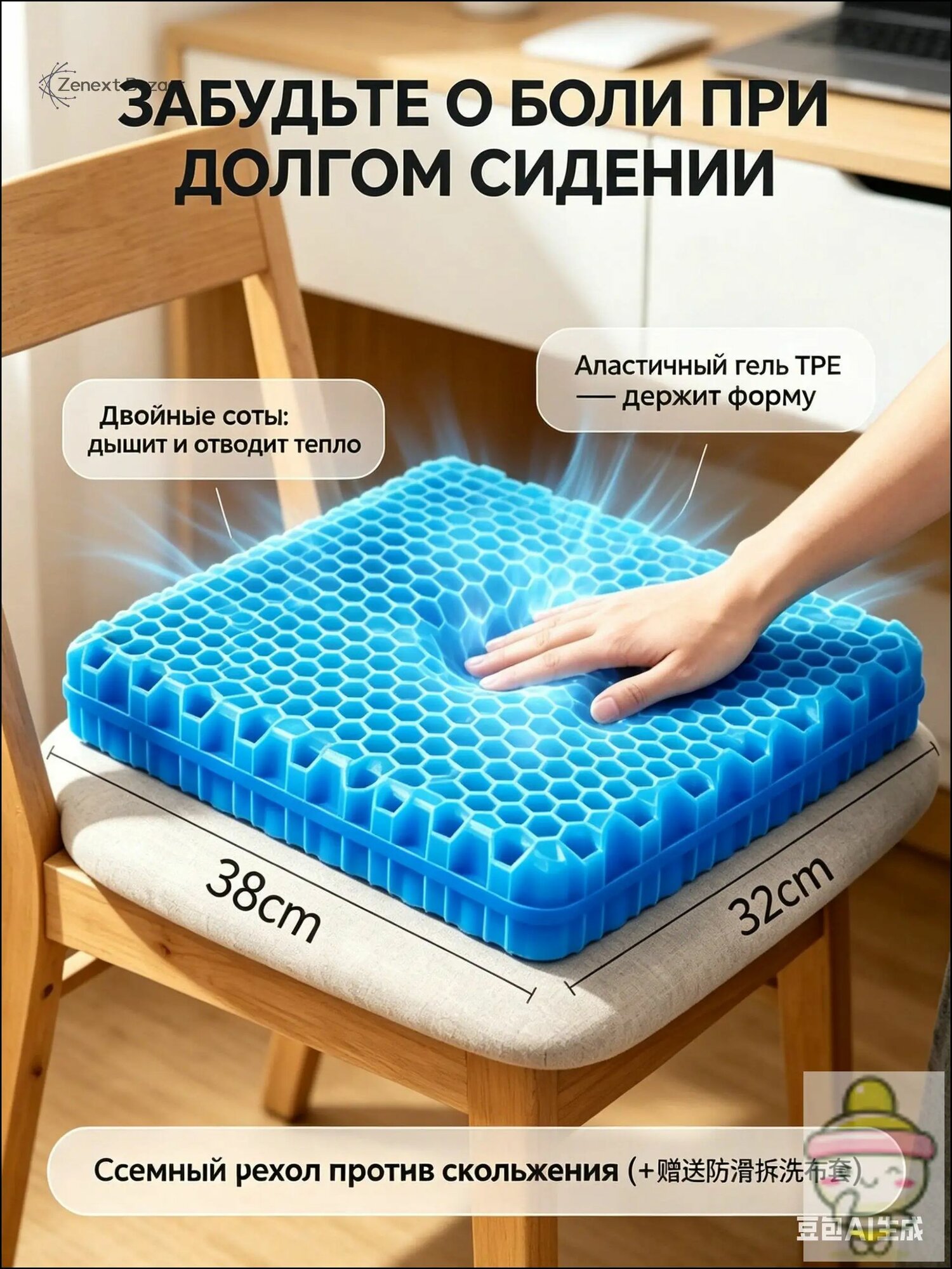 Подушка на стул 1 шт разноцветный