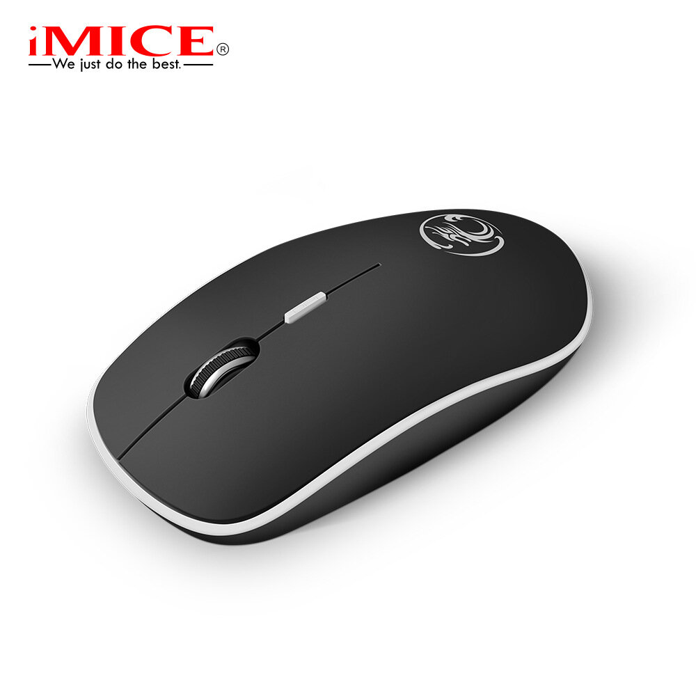 Беспроводная мышь iMICE G-1600, тихая, черная, 2.4G, оптическая, для игр и офиса, электронная упаковка, для ноутбука и