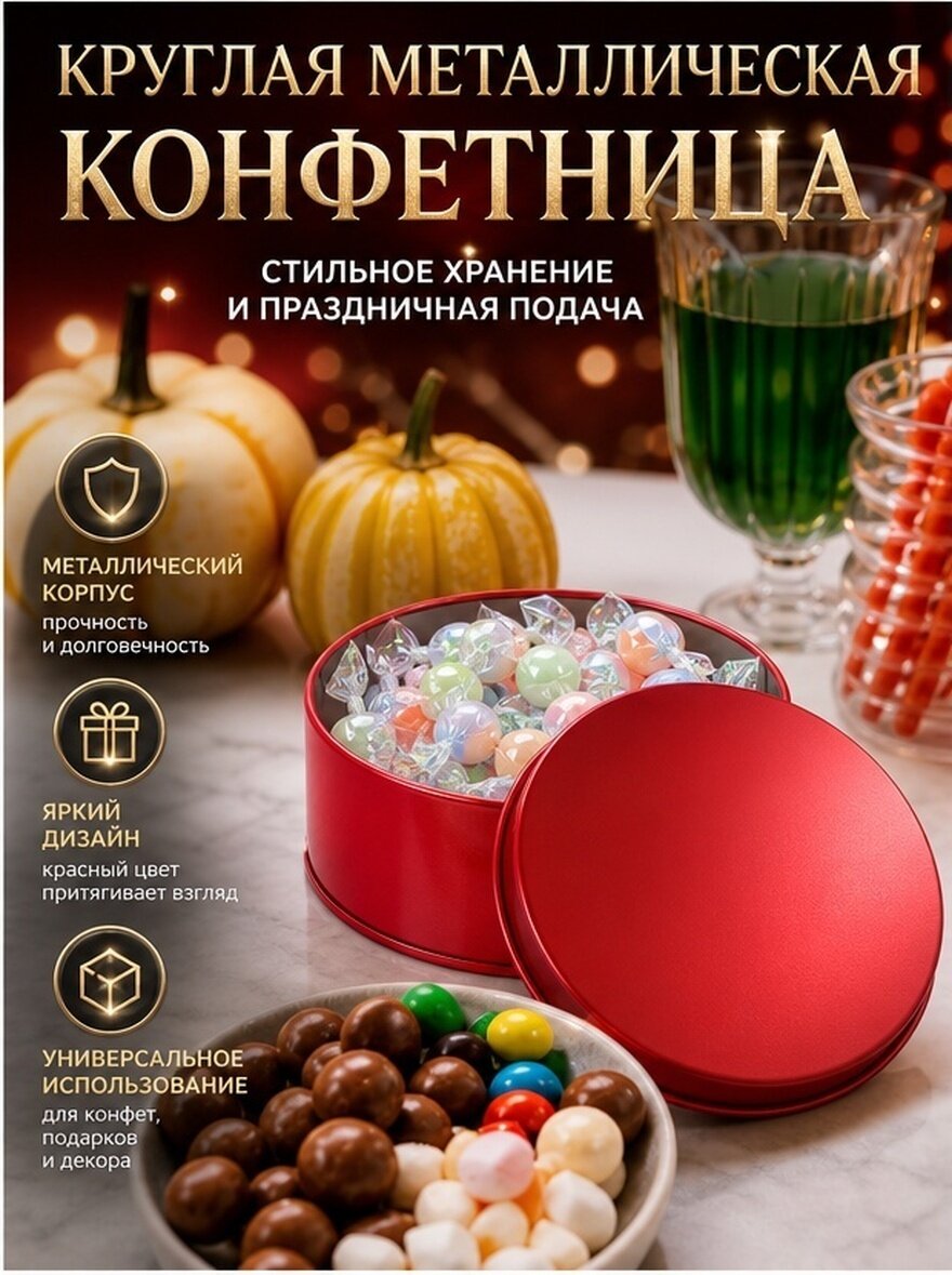 Коробка Для Конфет Из Жестяного Металла Оригинального Дизайна Подходит Для Упаковки Подарков 10.00X10.00X4.00Cm