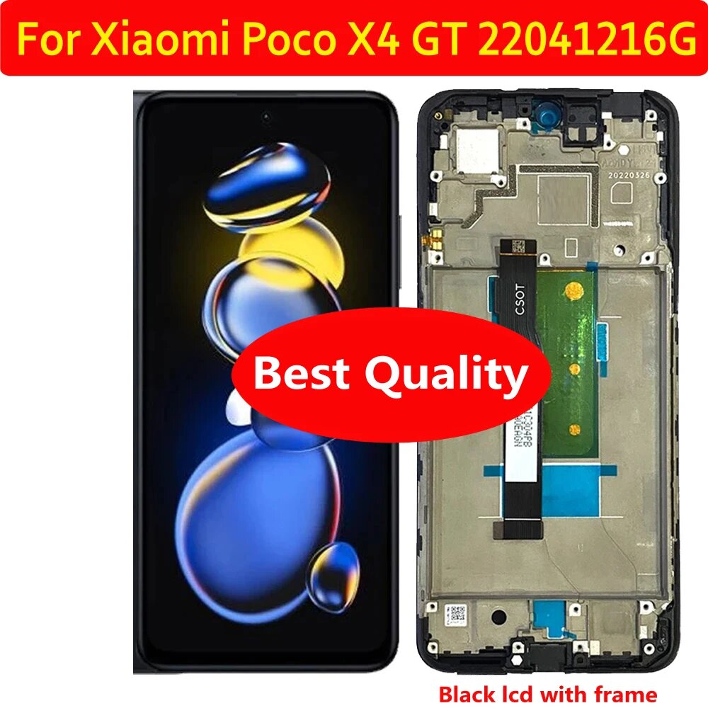 Лучший оригинал для Xiaomi Poco X4 GT 22041216G IPS ЖК-дисплей, сенсорная панель, дигитайзер экрана в сборе, рамка, стеклянный датчик Pantalla