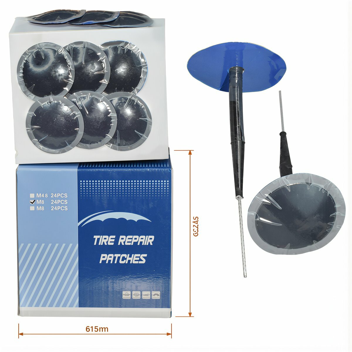 Грибовидная заплатка для шин 4.5 мм 24 штуки, ремонт пневматических бескамерных шин автомобилей, стальной штифт