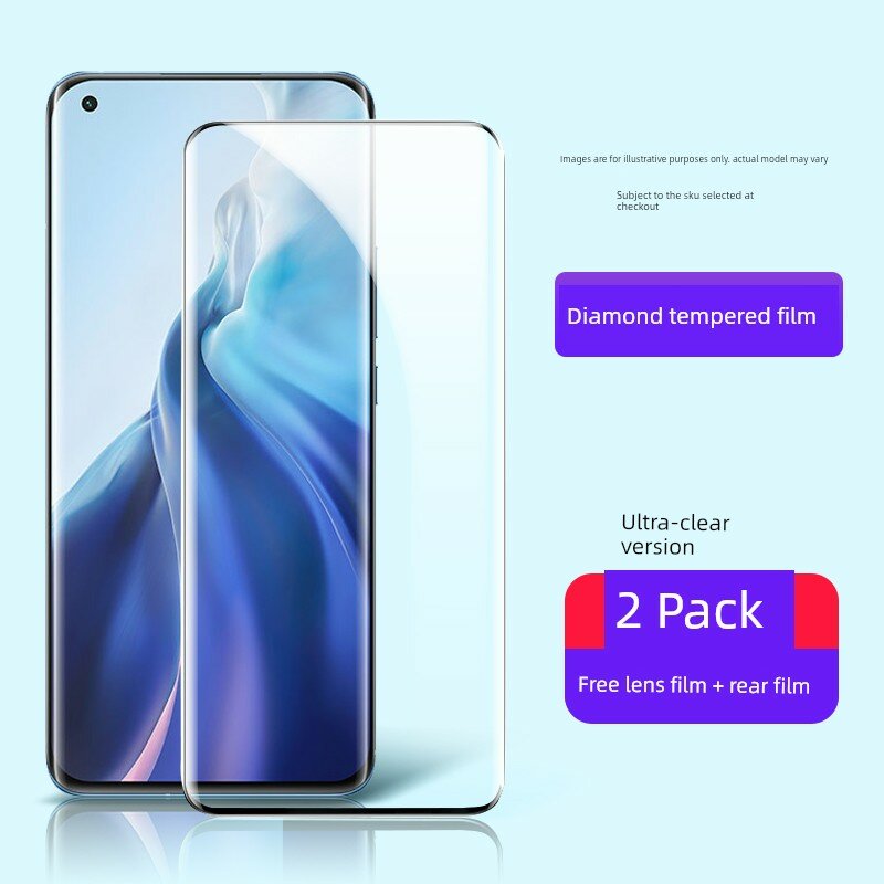 Ультра-прозрачная стеклянная пленка для Xiaomi 12 Pro, 2 шт, полная защита экрана с защитой линз