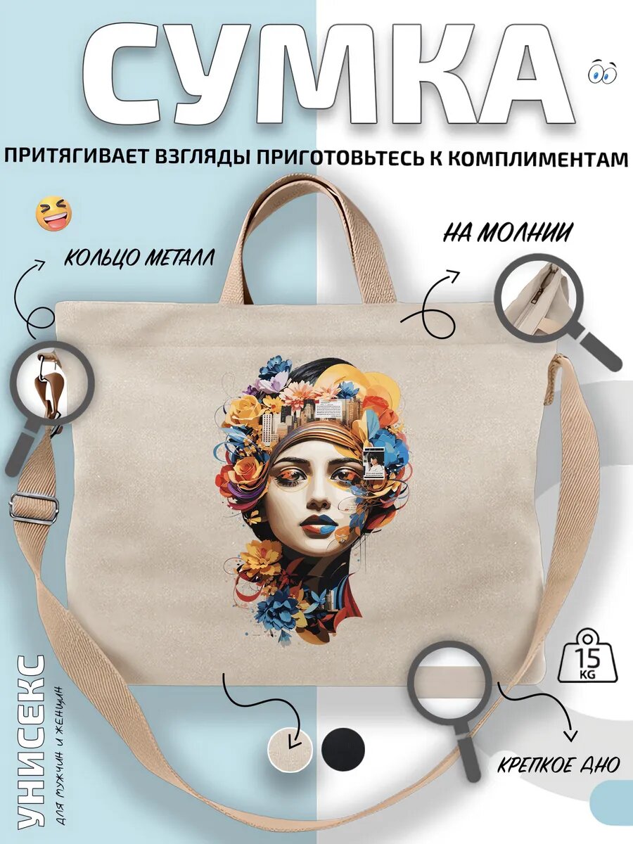 Сумка шоппер  Лицо Современное Искусство