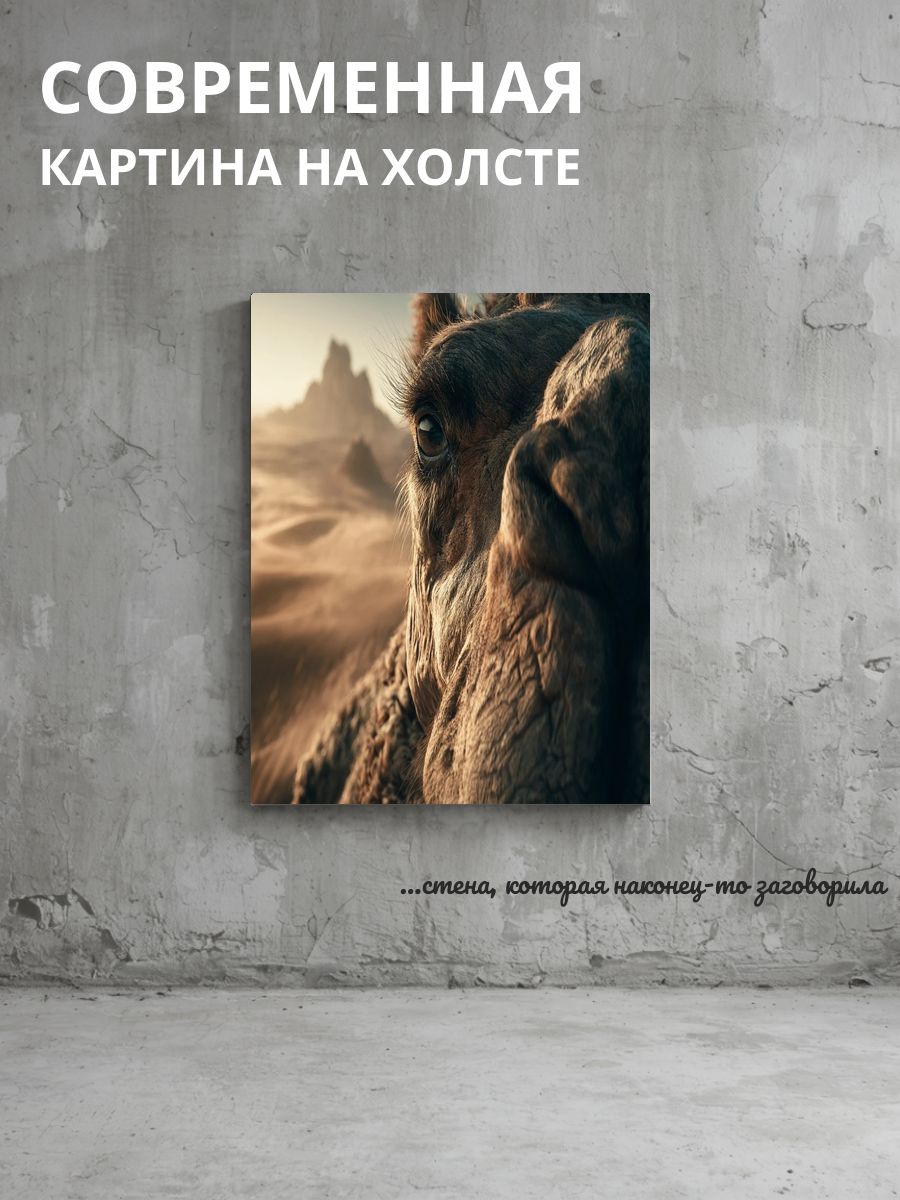 Картина на холсте Верблюд в пустыне 40x60 см