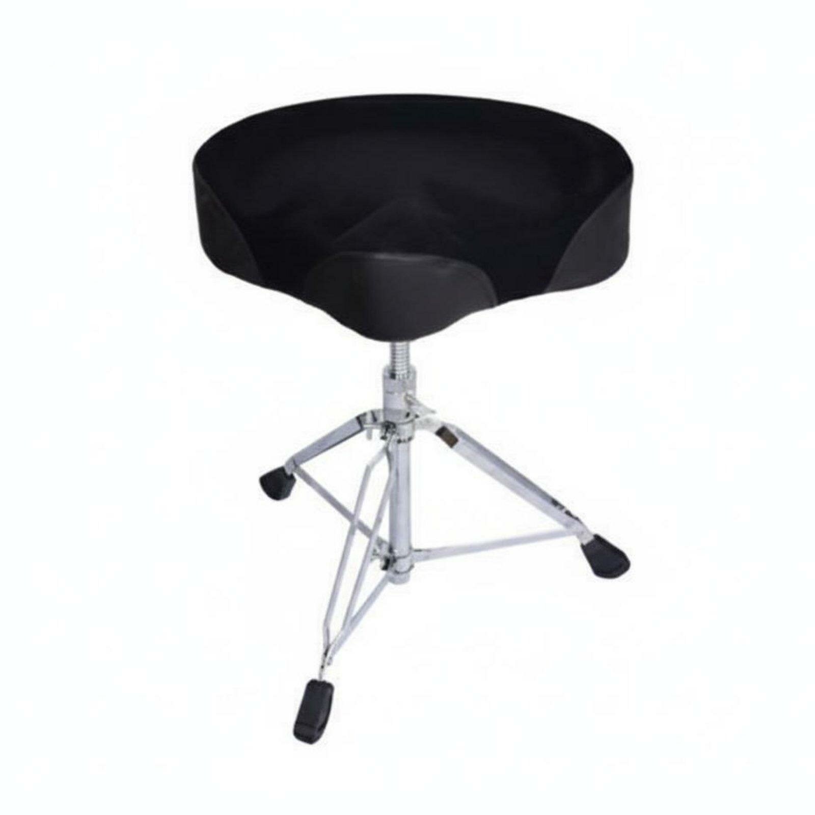 Барабанный стул Saddle Drum Throne с мягкой подушкой, регулируемый, с двойной опорой, прочное сиденье для барабанщика для музыкальных занятий, сценических выступлений, черный бархат.