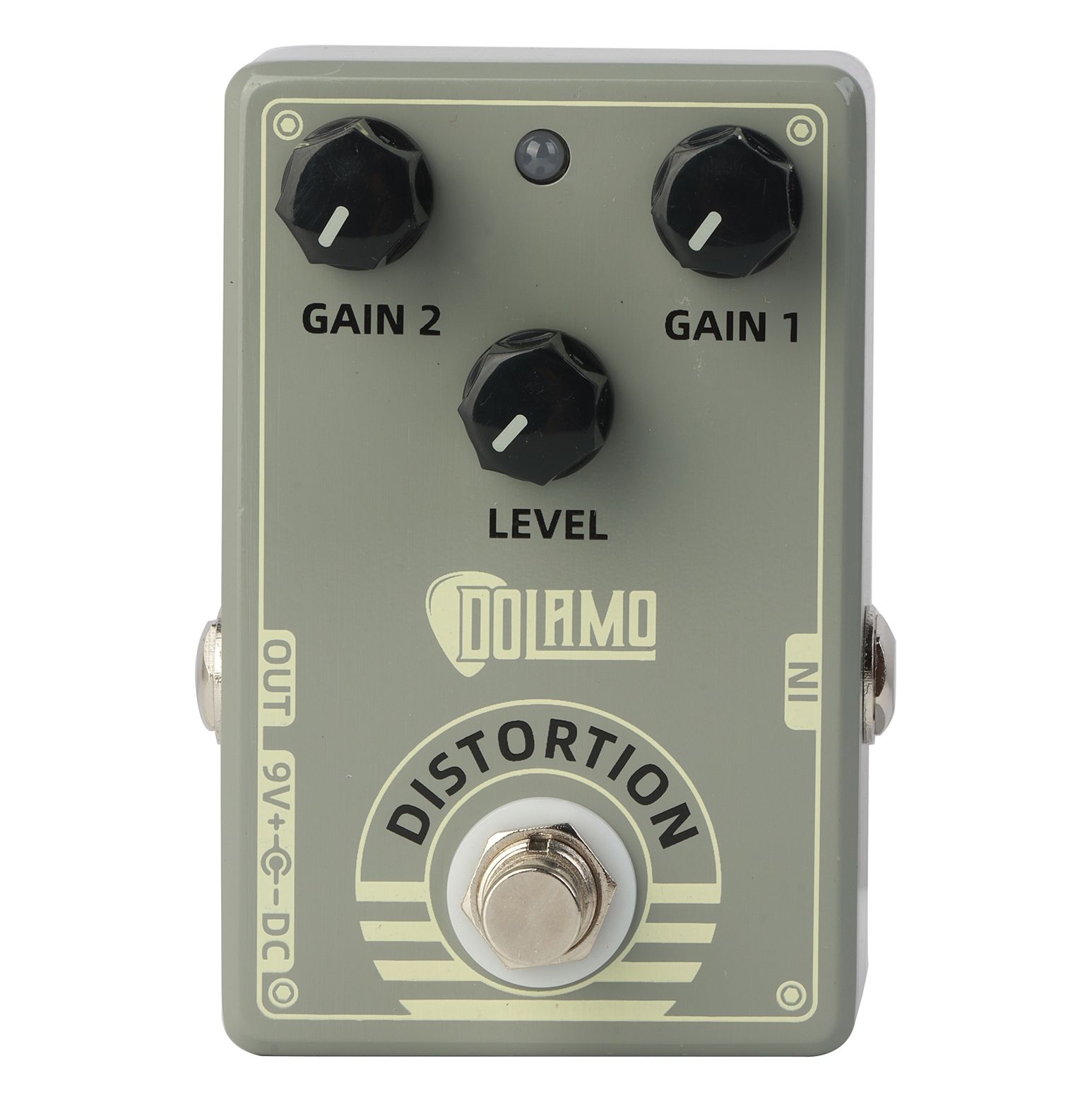 Педаль эффектов Dolamo D-5 Distortion для электрогитары, алюминиевый корпус серого цвета