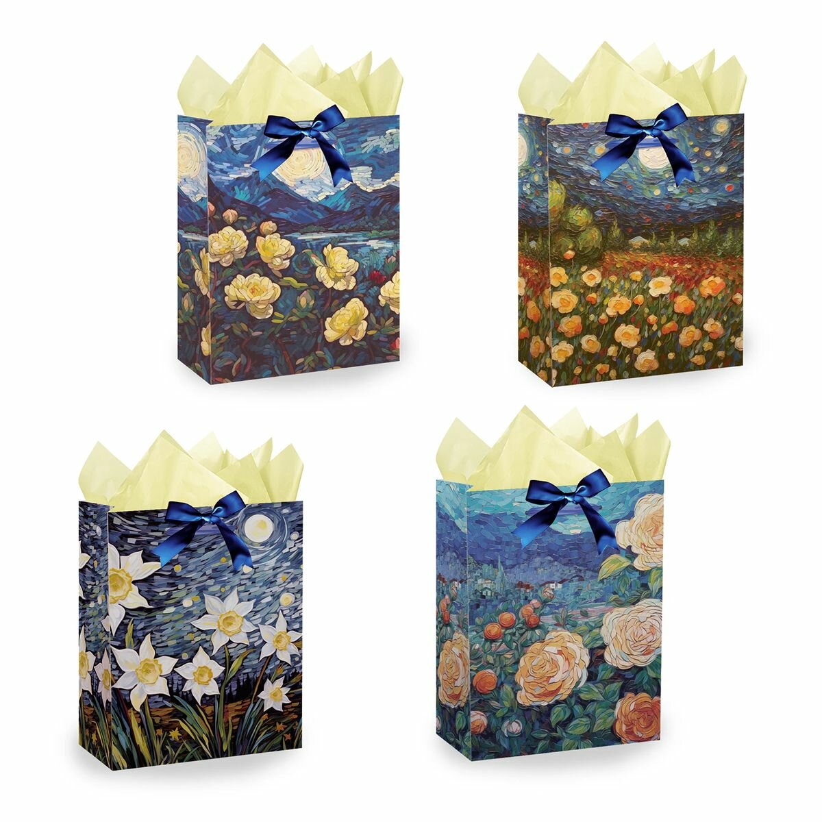 Пакет подарочный 18х10х23см, (M), Золотая Сказка "3D Flowers", с тишью, 700809, 12 уп.