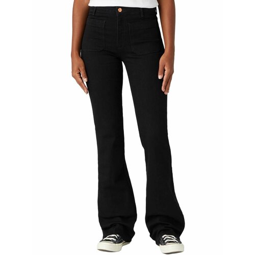 фото Джинсы клеш wrangler women flare jeans, размер 29/32, черный