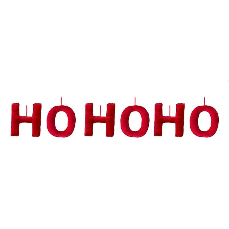 Набор ёлочных номеров из красной ткани, Подвеска в виде буквы 5