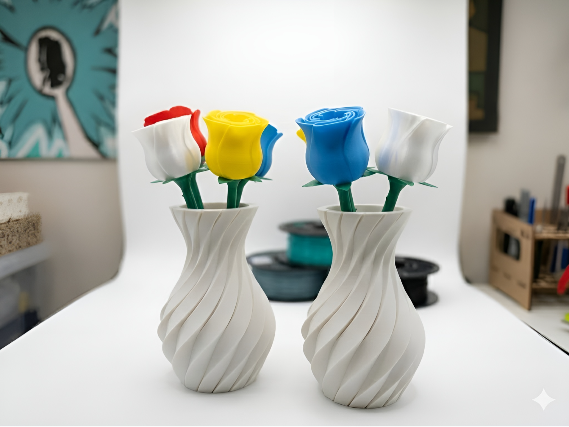 Ваза декоративная «Роза», 3D-печать, 3DOPRU арт. VASE-MW-1283807