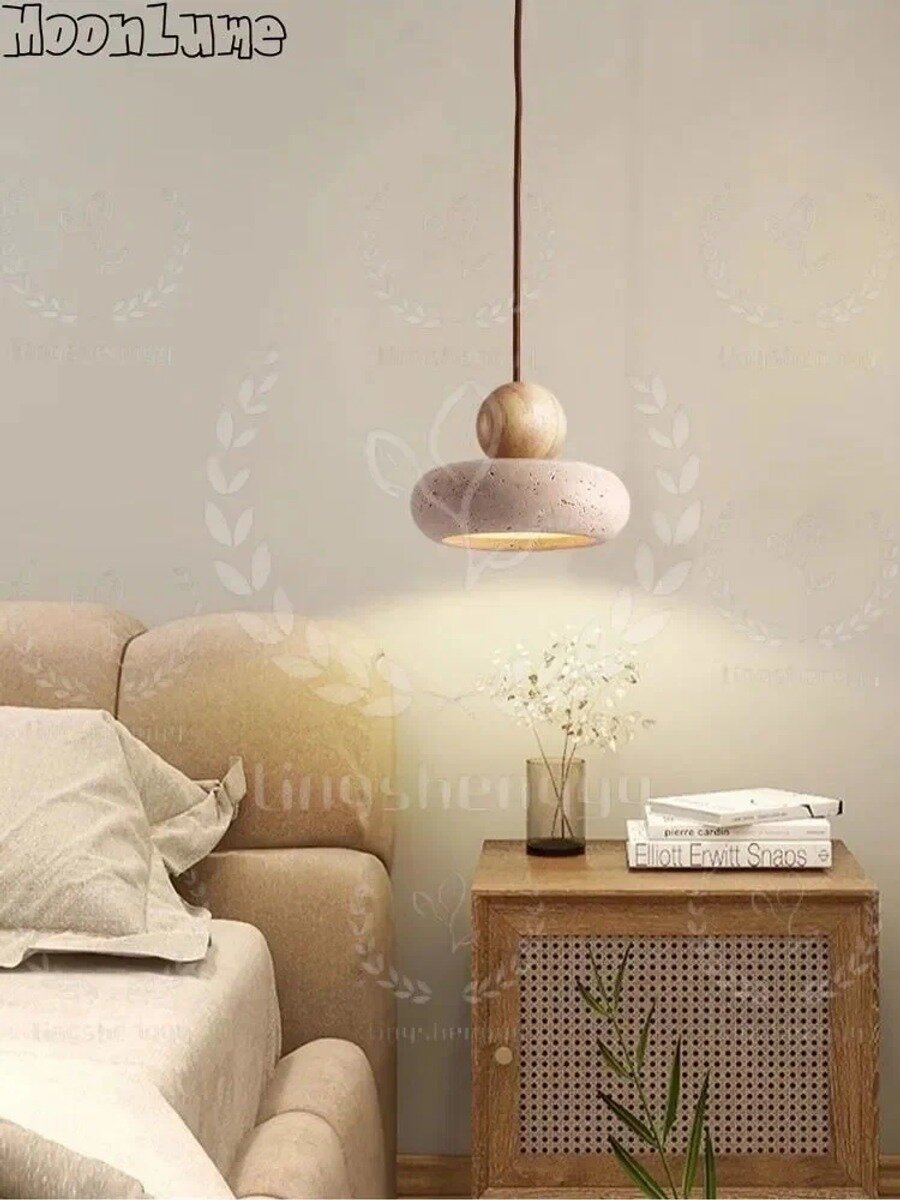Люстра светодиодная мраморная XY413, 1 лампа, 3 режима, диаметр 150 мм, светло-коричневая