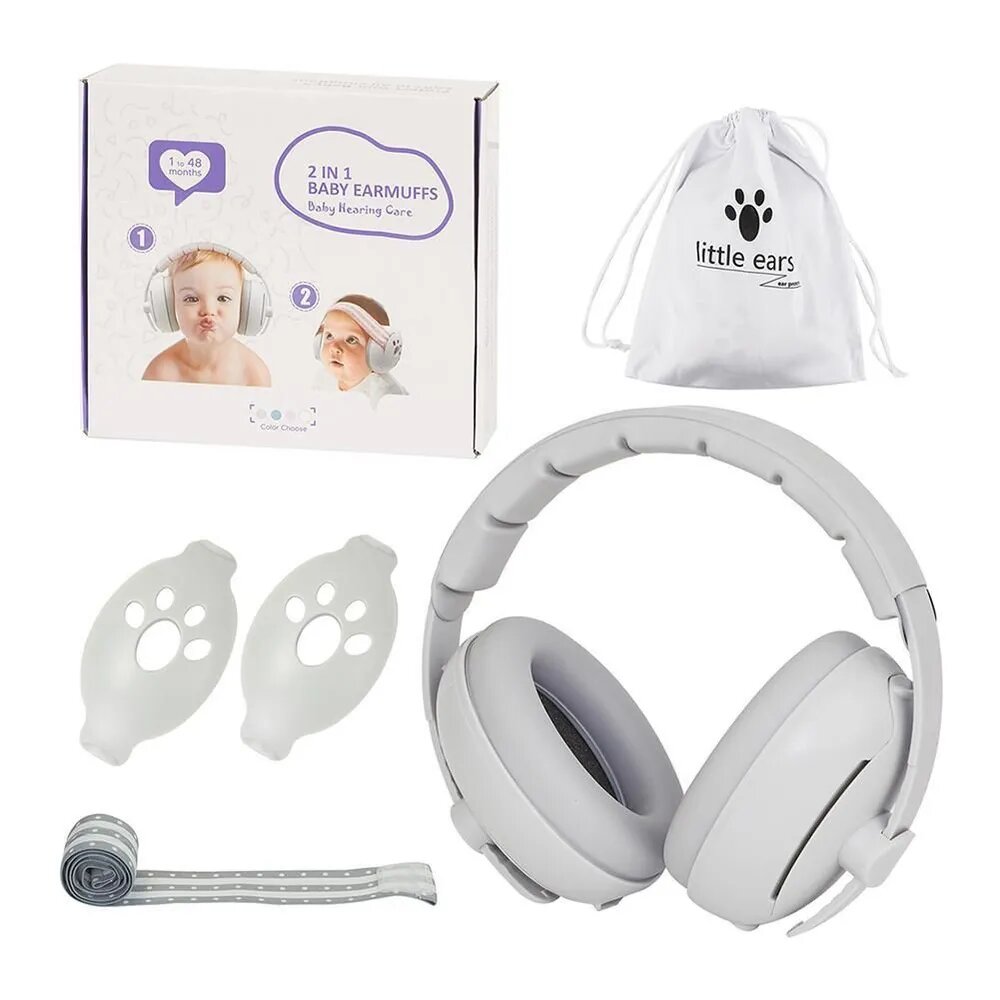 Little ears Наушники противошумные детские розовые, 2 в 1, 1-48 месяцев