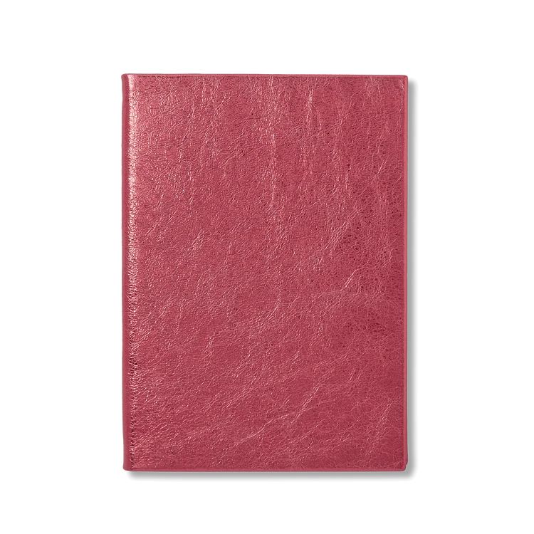 Smythson Блокнот Soho Notebook in Metallic Leather, красный