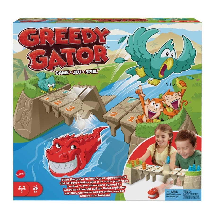 Настольная игра Mattel Games Голодный аллигатор, зеленый