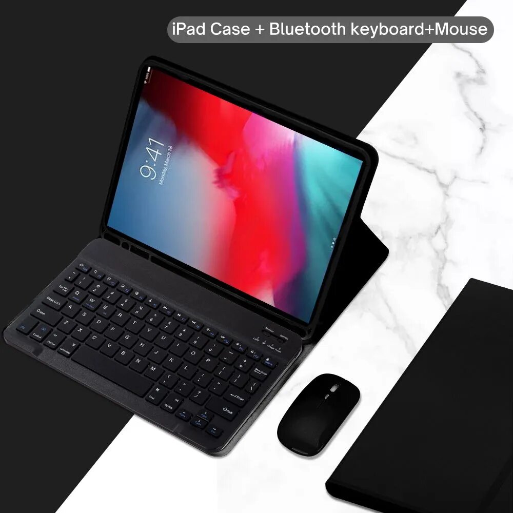 Подходит для iPad mini4/5 7,9-дюймовый защитный чехол для планшета + съемная русская клавиатура Bluetooth + беспроводная мышь