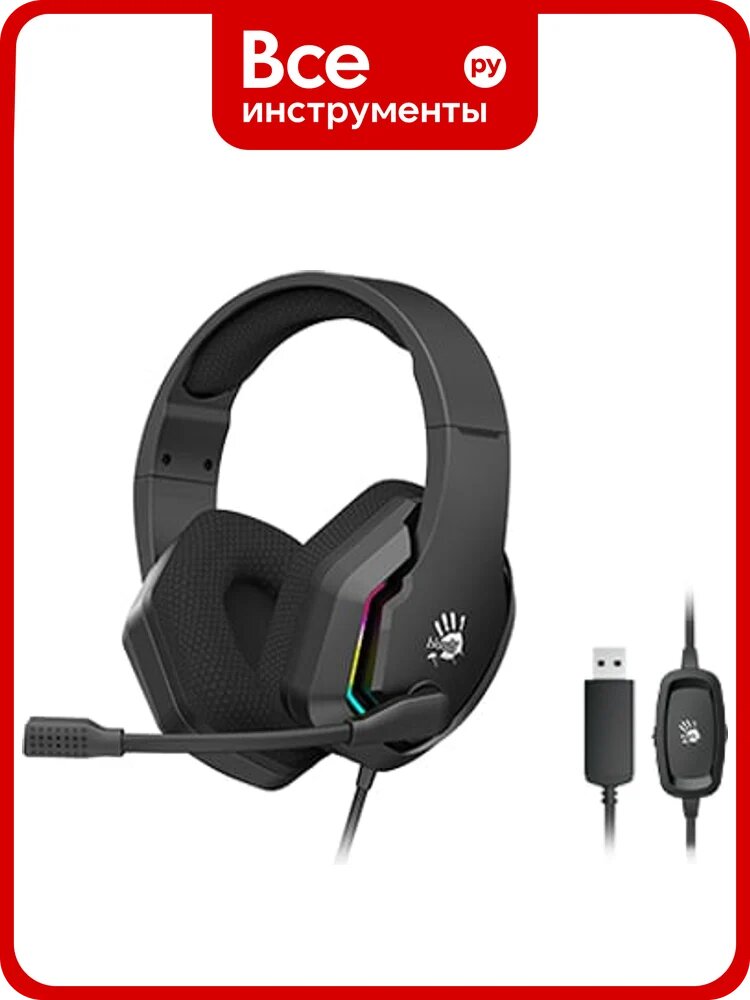 Наушники с микрофоном A4TECH Bloody G260 черный 2м мониторные USB (G260) 1973152