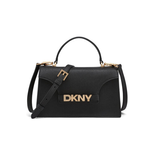 Сумка DKNY, фактура матовая, рельефная, черный/золотой