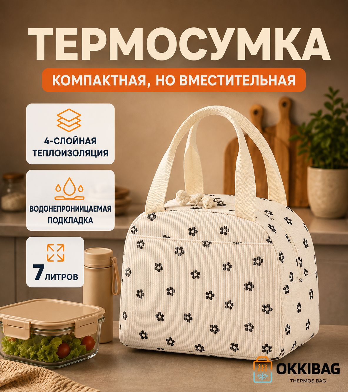Термосумка сумка холодильник для ланча7 литров