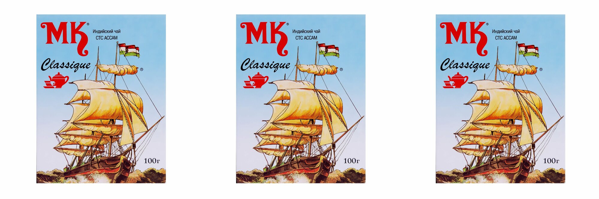 МК Чай листовой Классик, черный, 100 г, 3 шт/